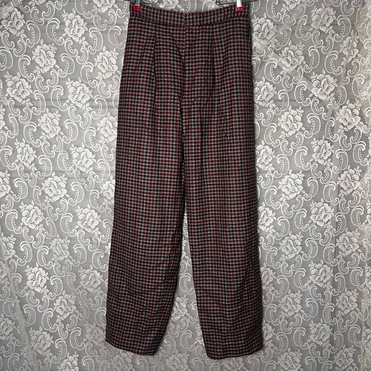 vintage grey/red wool trouser type pants