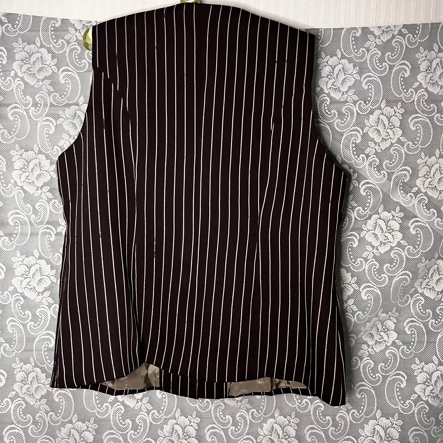 vintage brown and white stripe vest