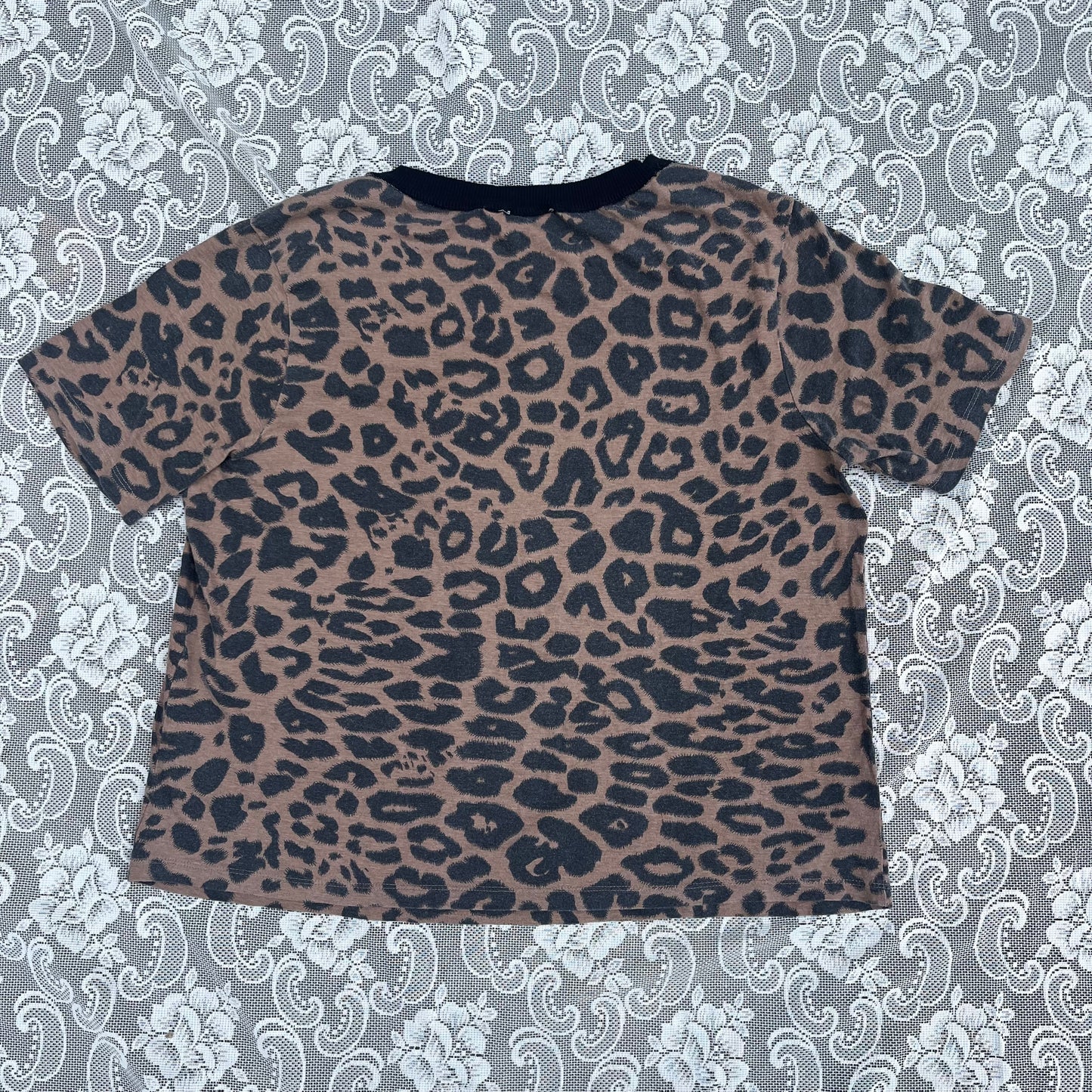 leopard print screenprinted tshirt