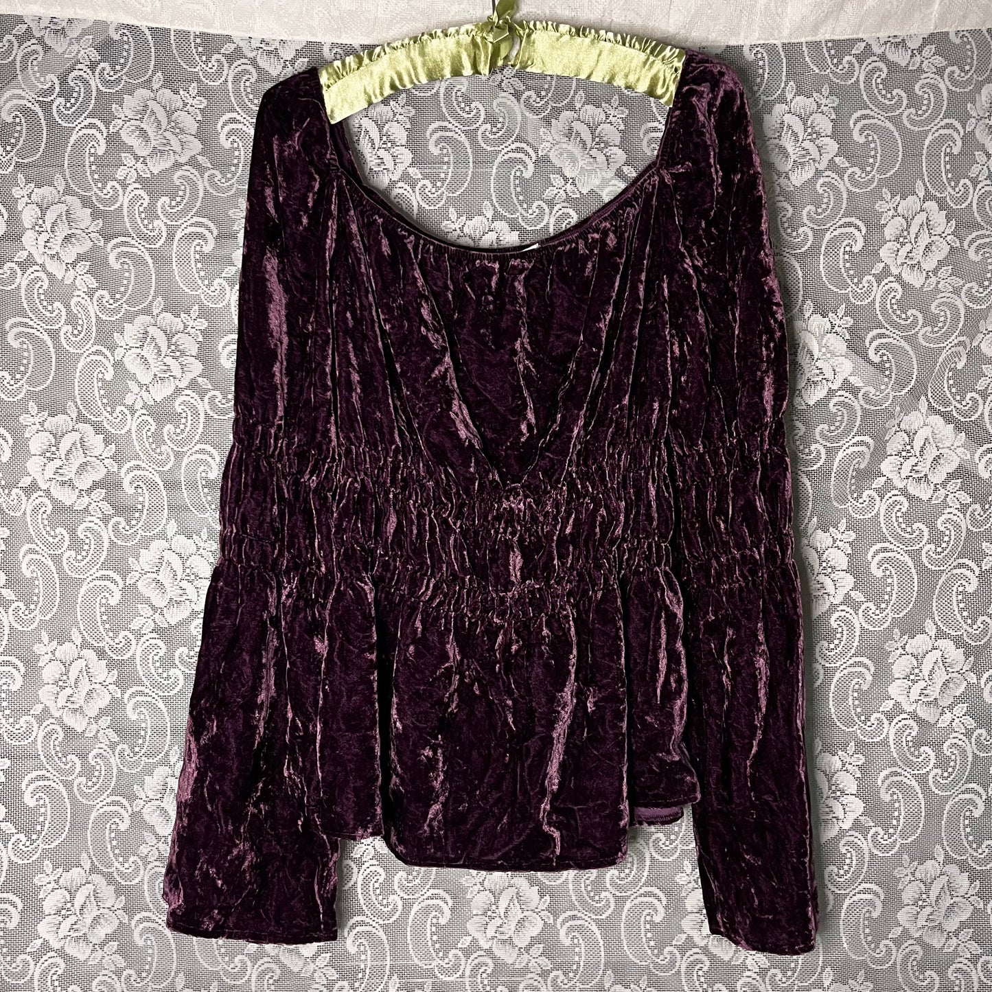 plum velvet blouse