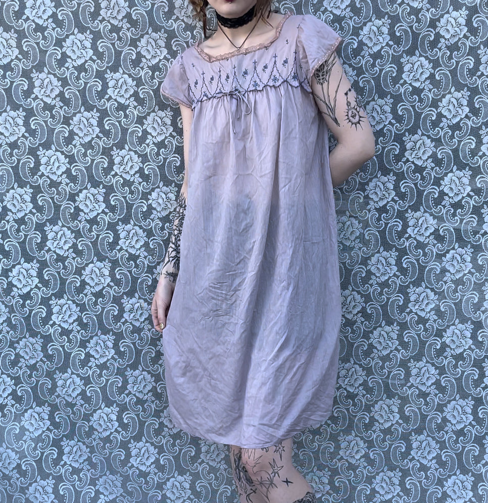 vintage lavender babydoll nightgown slip dress